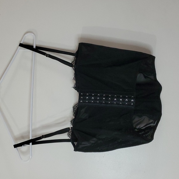 Dealmore Black Corset Tank Size Large Grunge Mesh Lace - Picture 5 of 13